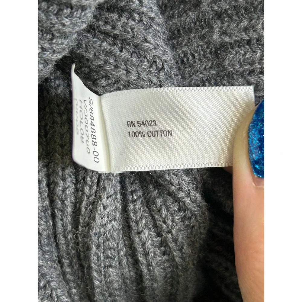 GAP Men Gray Ribbed Crew Neck Long Sleeve Sweater‎ Knit Top XL